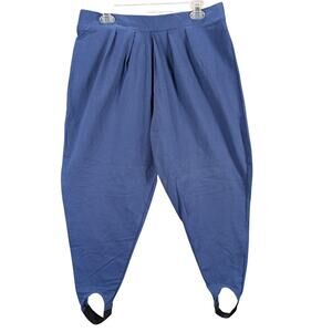 Wonell Pants Womens 20 Blue Stirrup Lycra Stretch Tapered High Waist Vintage 90s